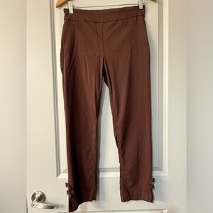 Slim-Sations Brown Ankle Pants w/ Bow Detail Size 8